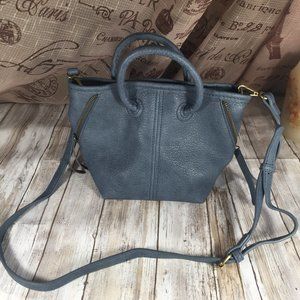 ANTHROPOLOGIE blue crossbody bag faux vegan leather